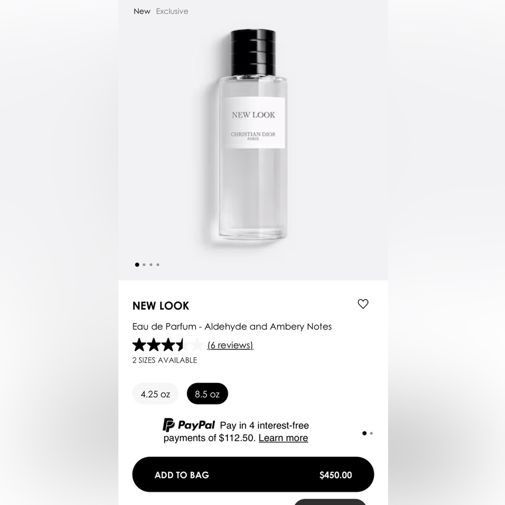 8.5 oz DIOR New Look perfume